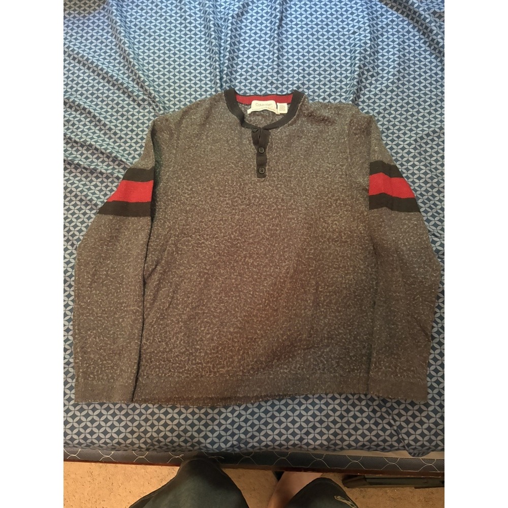 Calvin Klein European Yarn Long Sleeve Sweater Grey SZ L